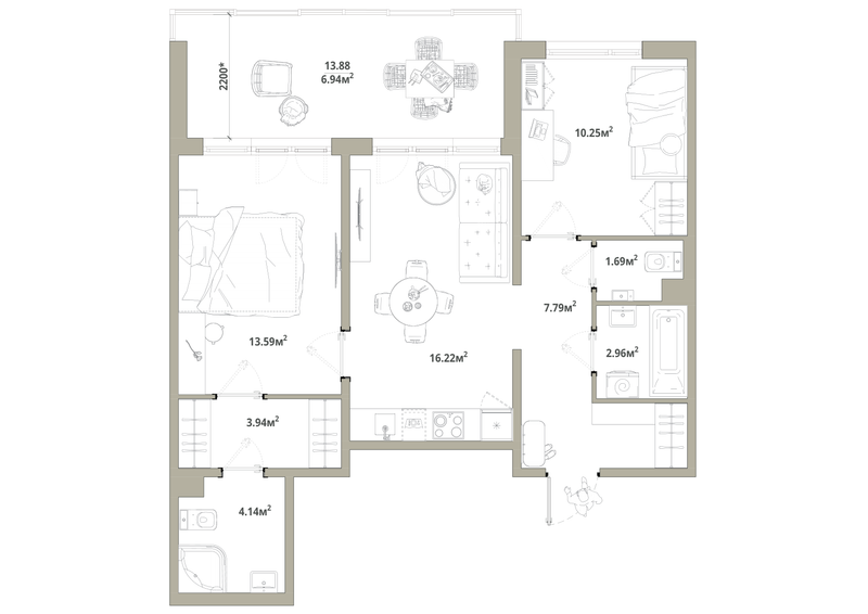 3 ккв (Евро) 67,5 м²