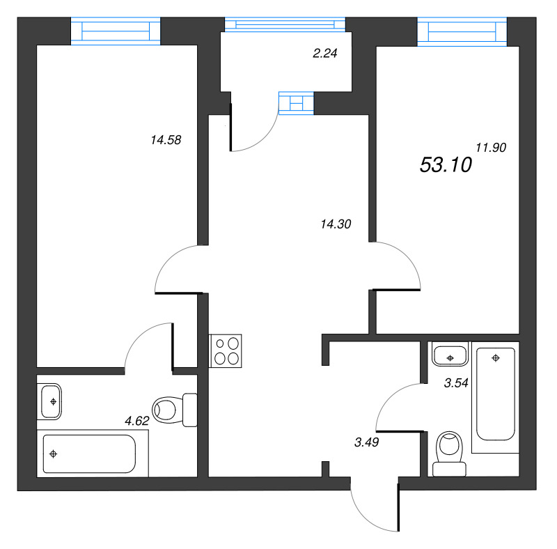 2 ккв 53,1 м²