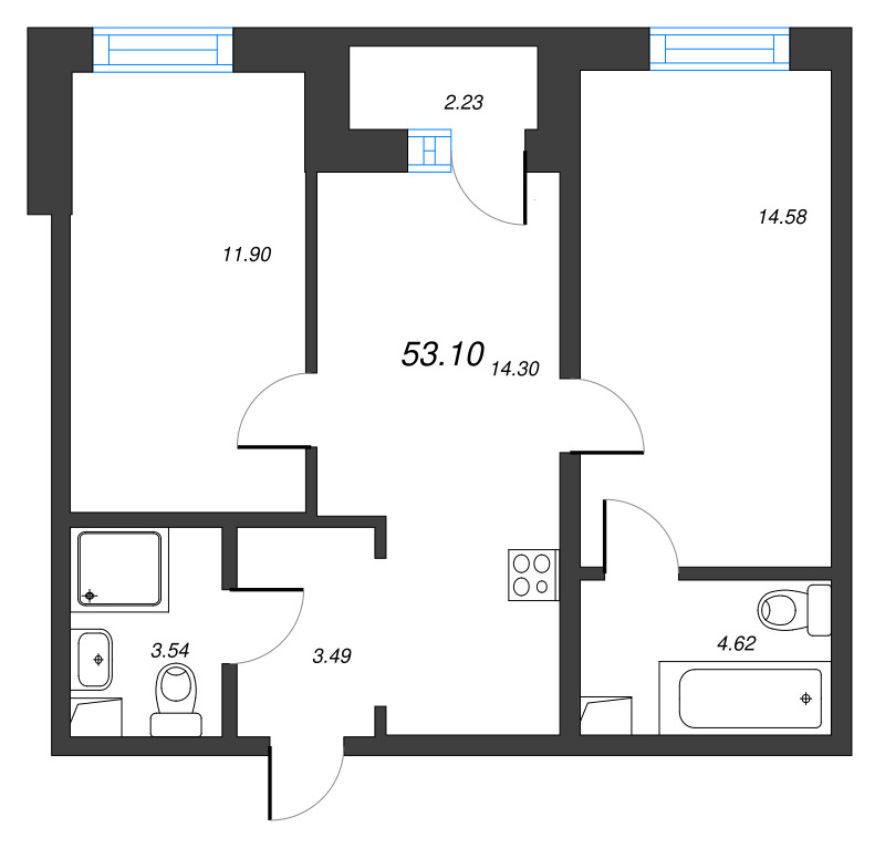 2 ккв 53,1 м²