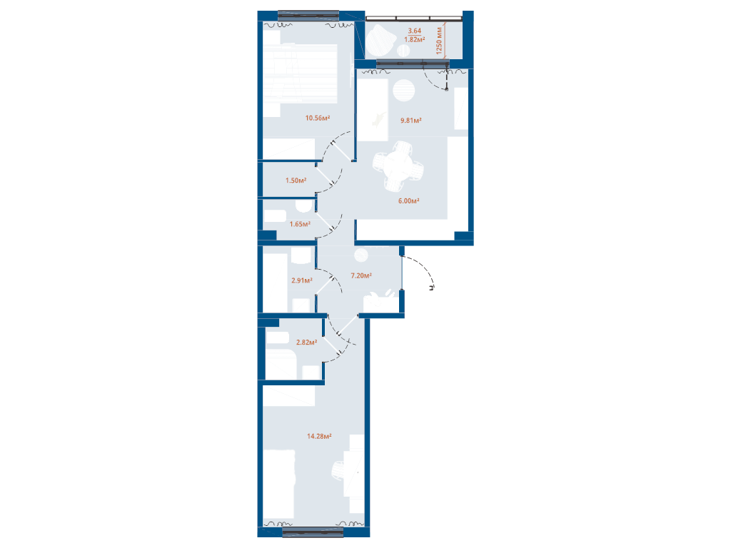3 ккв (Евро) 58,6 м²