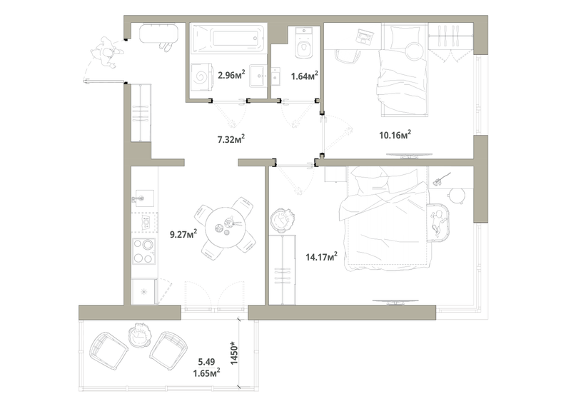 2 ккв 47,2 м²
