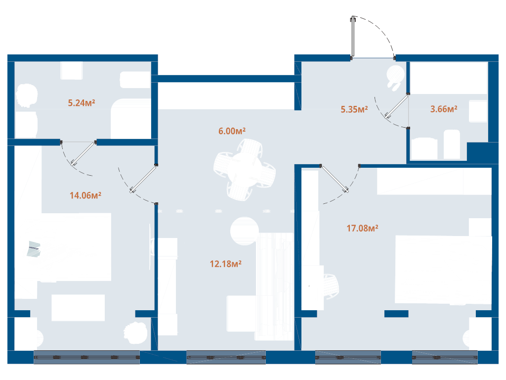 3 ккв (Евро) 63,6 м²