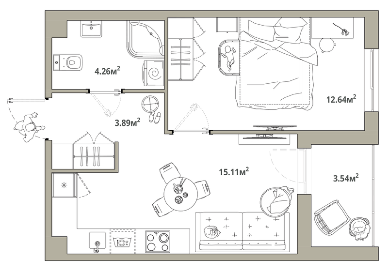 2 ккв (Евро) 37,7 м²