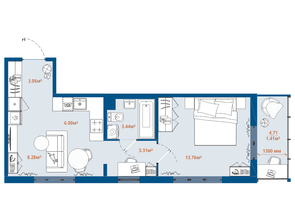 2 ккв (Евро) 39,3 м²