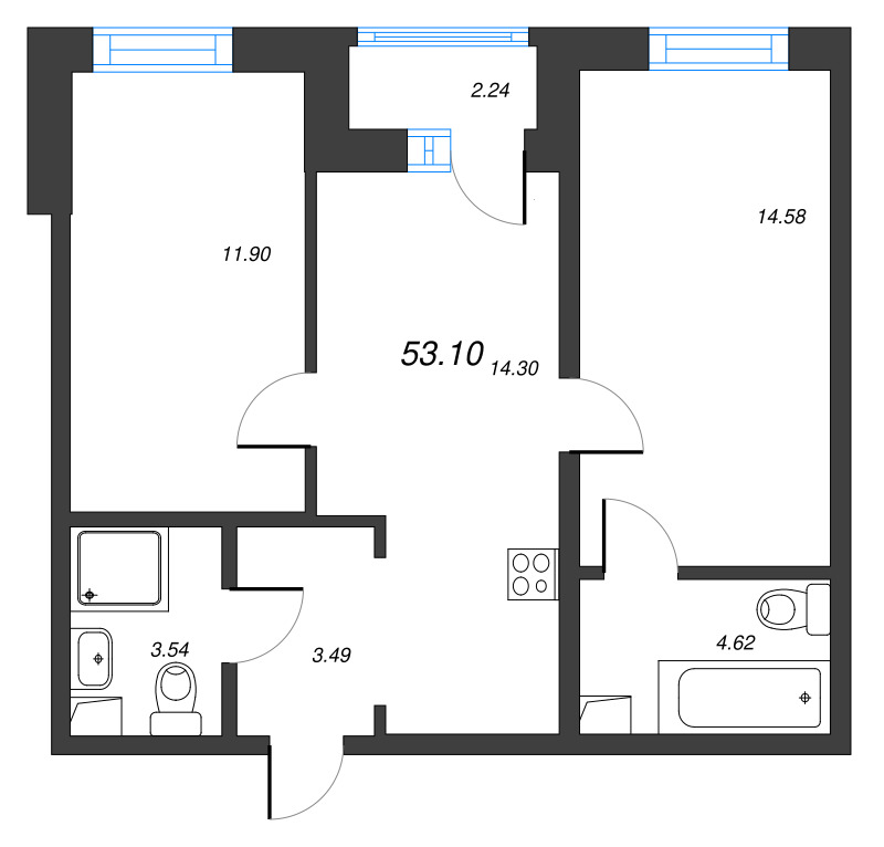 2 ккв 53,1 м²
