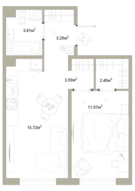 2 ккв (Евро) 40,8 м²