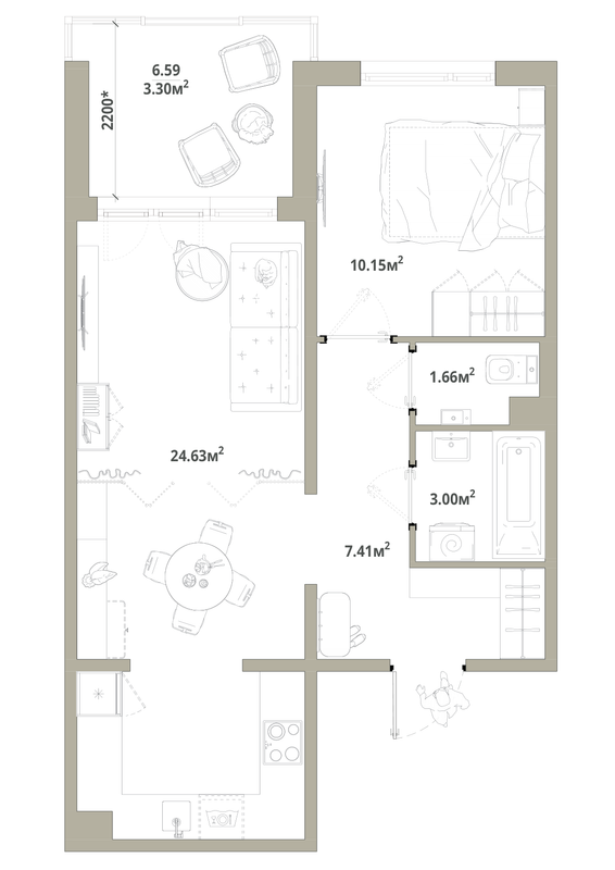 2 ккв (Евро) 50,2 м²