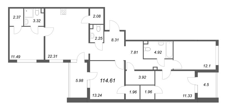 5 ккв (Евро) 114,6 м²