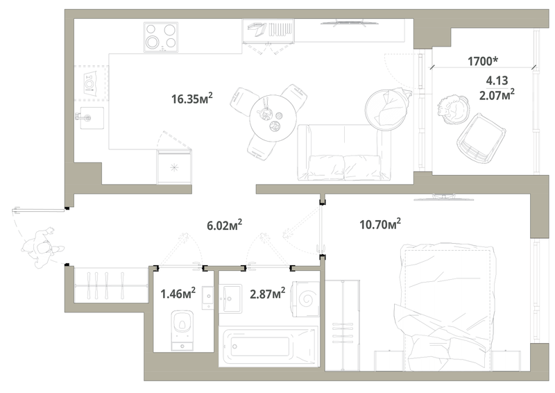 2 ккв (Евро) 39,5 м²
