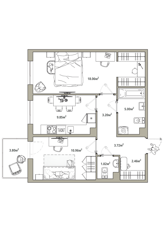 2 ккв 56,2 м²
