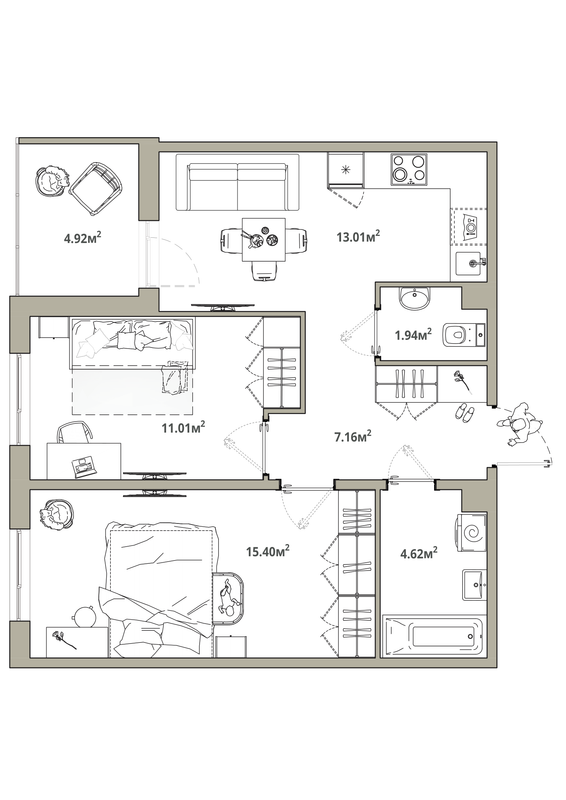 2 ккв 55,6 м²