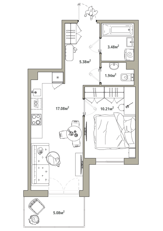 2 ккв (Евро) 39,6 м²