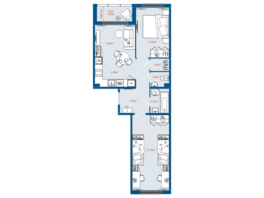 3 ккв (Евро) 59,2 м²