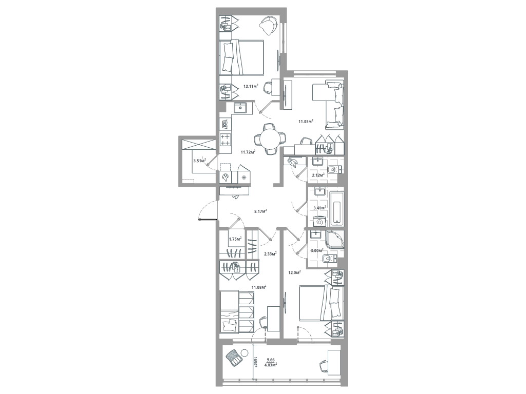 4 ккв 88,5 м²