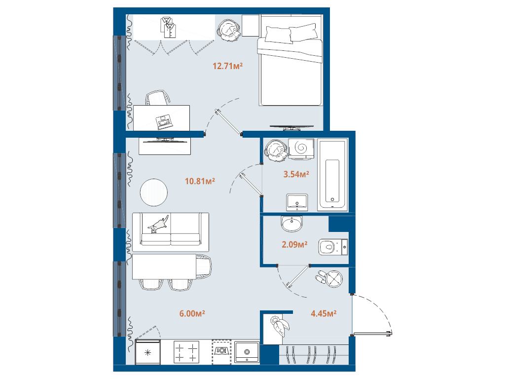 2 ккв (Евро) 39,6 м²