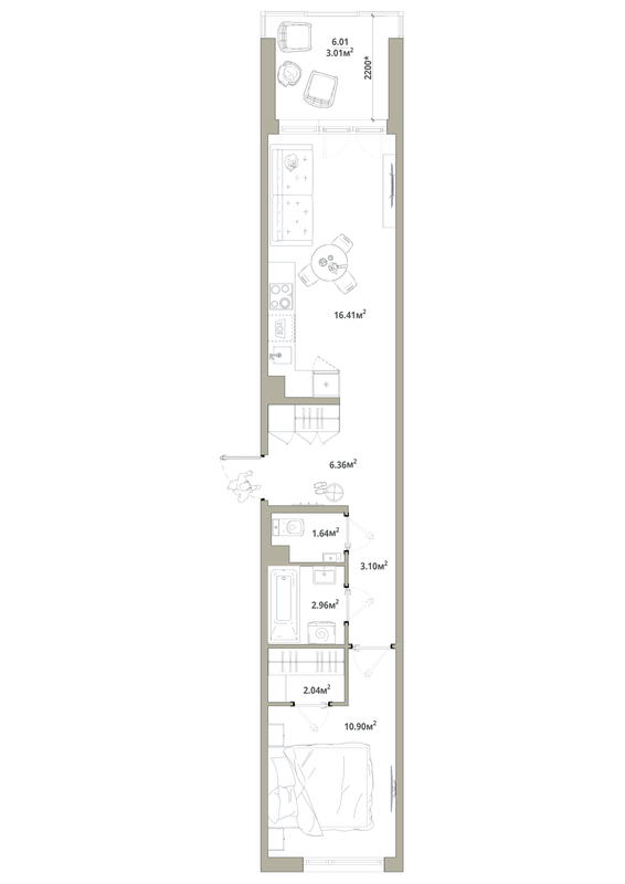2 ккв (Евро) 46,4 м²
