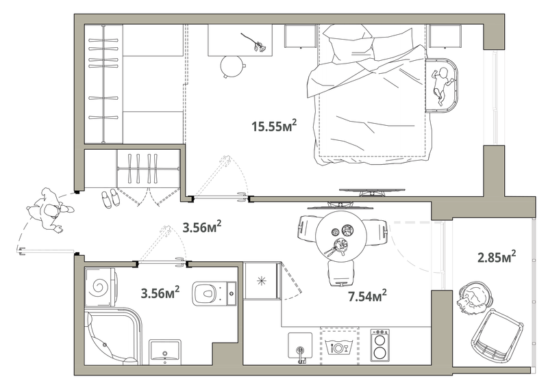 1 ккв 31,6 м²