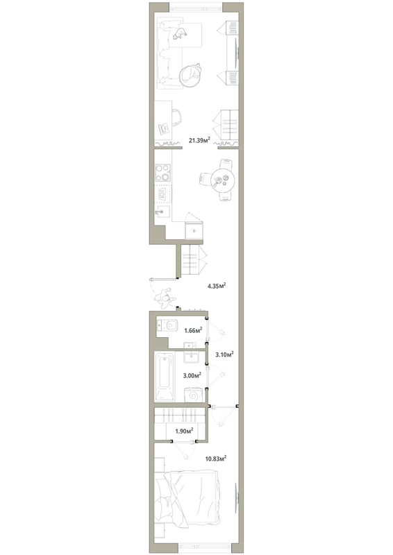 2 ккв (Евро) 46,2 м²