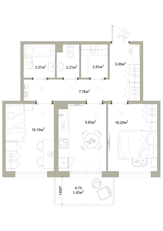 2 ккв 51 м²