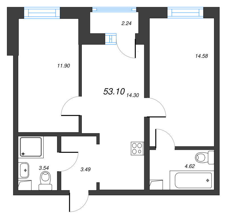 2 ккв 53,1 м²