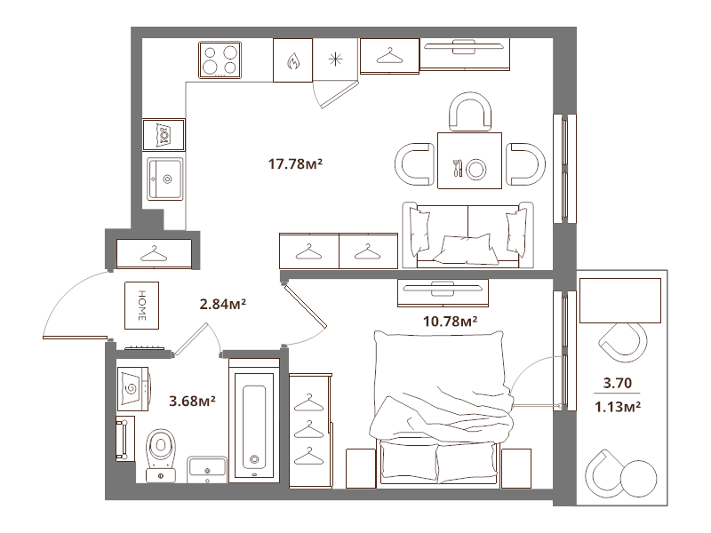 2 ккв (Евро) 36,2 м²