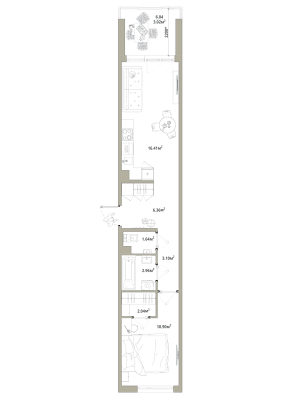 2 ккв (Евро) 46,4 м²