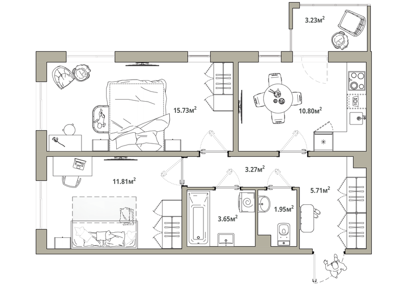 2 ккв 53,9 м²