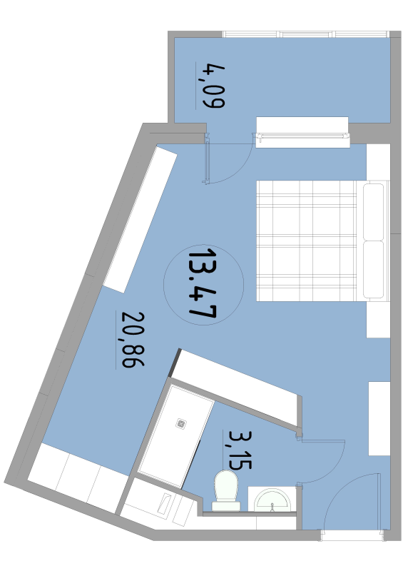 Студия 28,2 м²