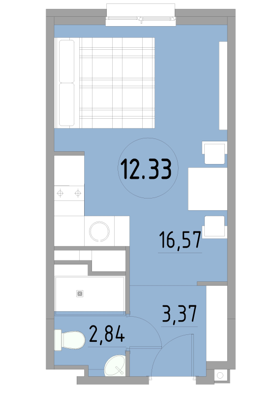 Студия 22,9 м²