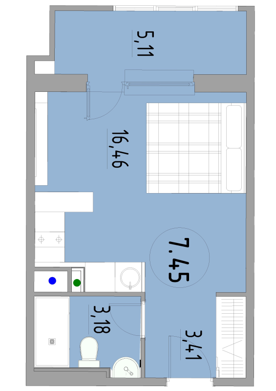 Студия 28,2 м²