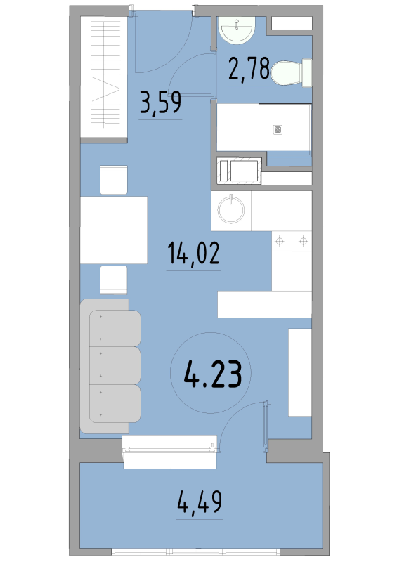 Студия 25 м²