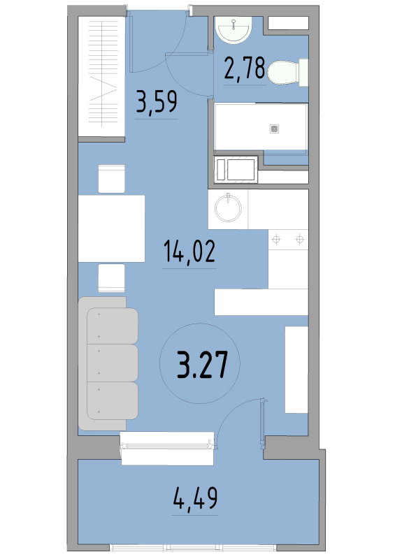 Студия 24,8 м²