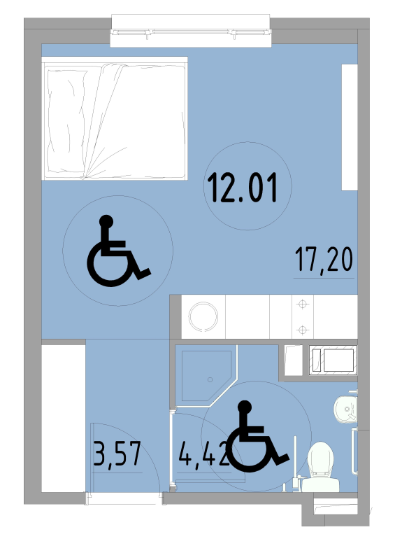 Студия 25,2 м²