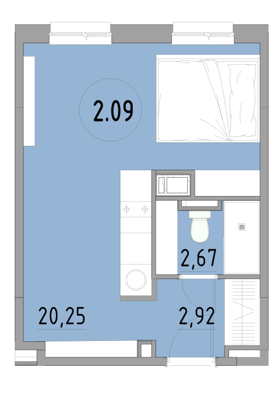 Студия 25,8 м²