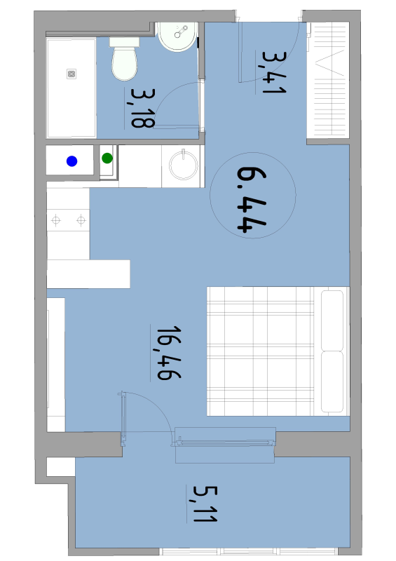 Студия 28,6 м²