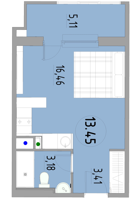 Студия 28,2 м²