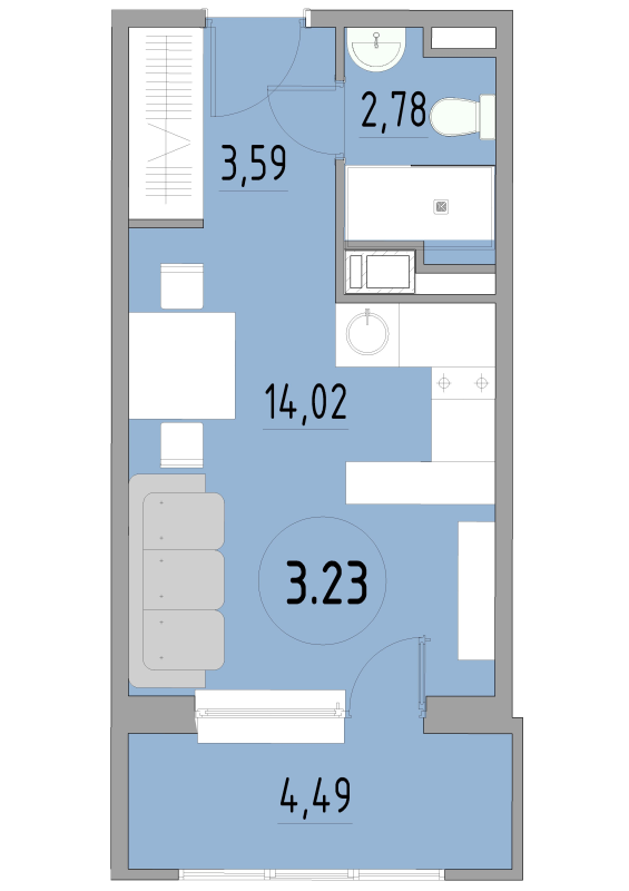 Студия 24,8 м²