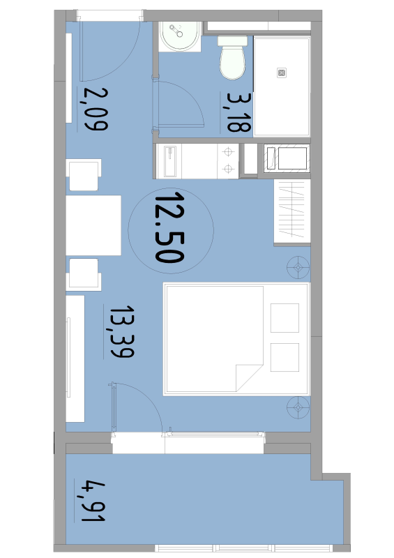 Студия 23,6 м²