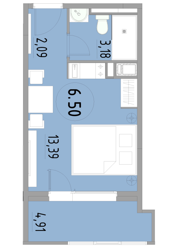 Студия 23,6 м²
