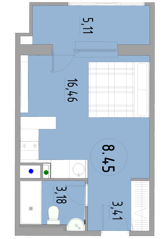 Студия 28,2 м²