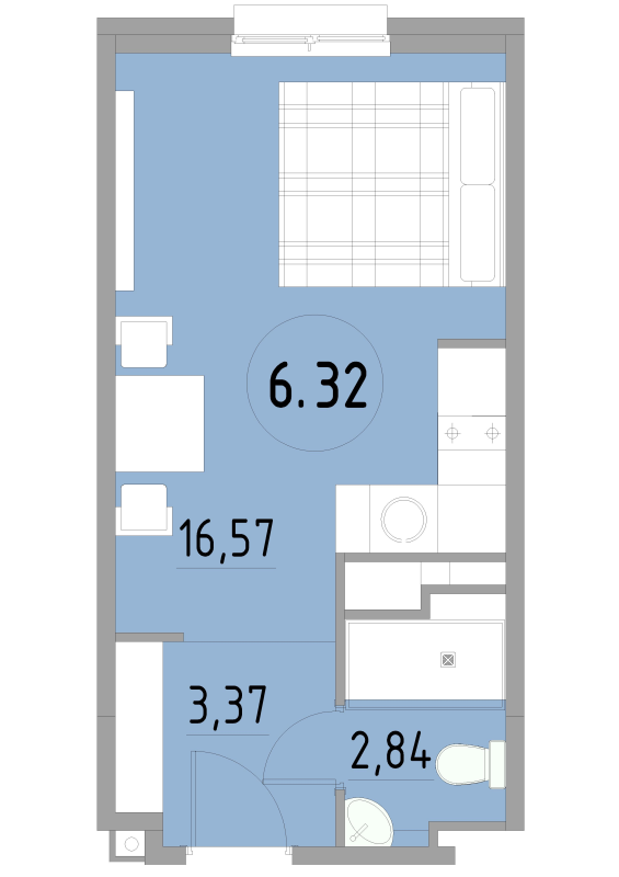 Студия 22,8 м²