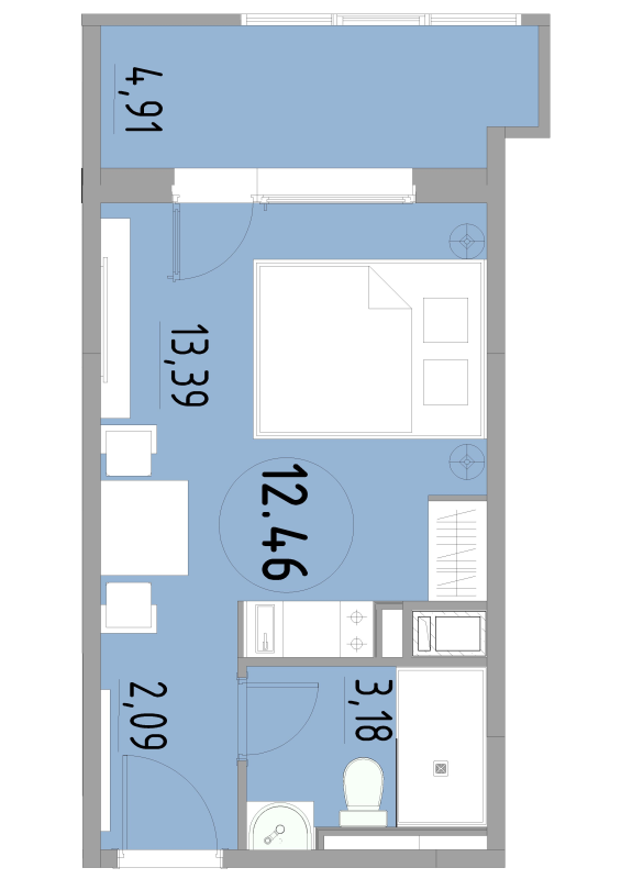 Студия 23,6 м²