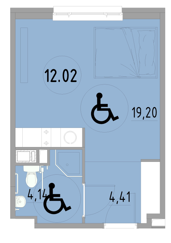 Студия 27,8 м²
