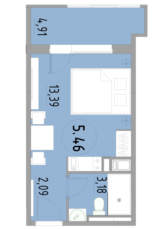 Студия 23,6 м²