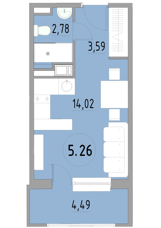 Студия 24,9 м²
