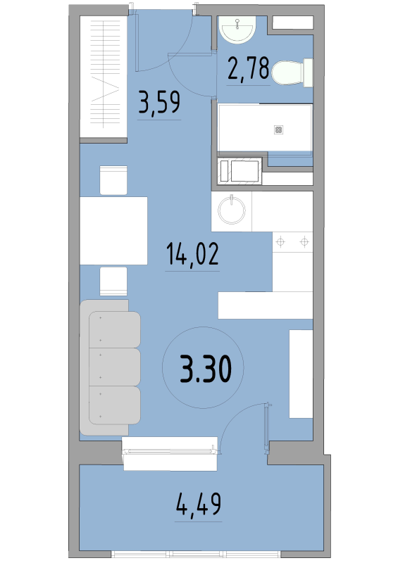 Студия 26,6 м²