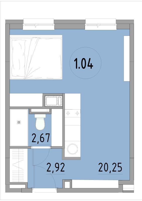 Студия 25,8 м²