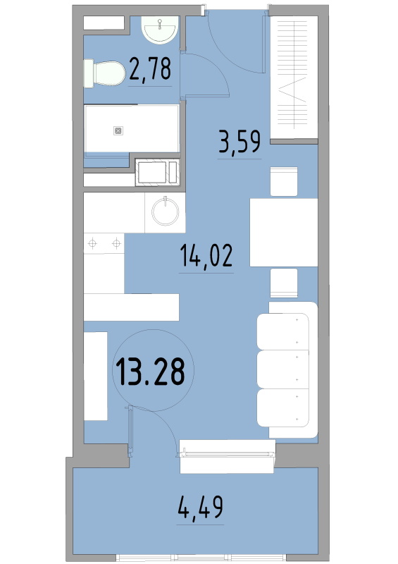 Студия 25 м²
