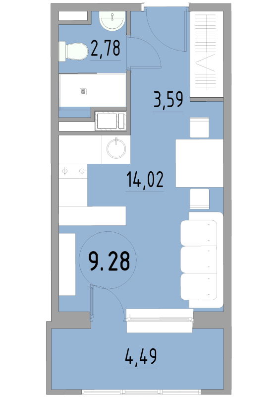 Студия 25 м²