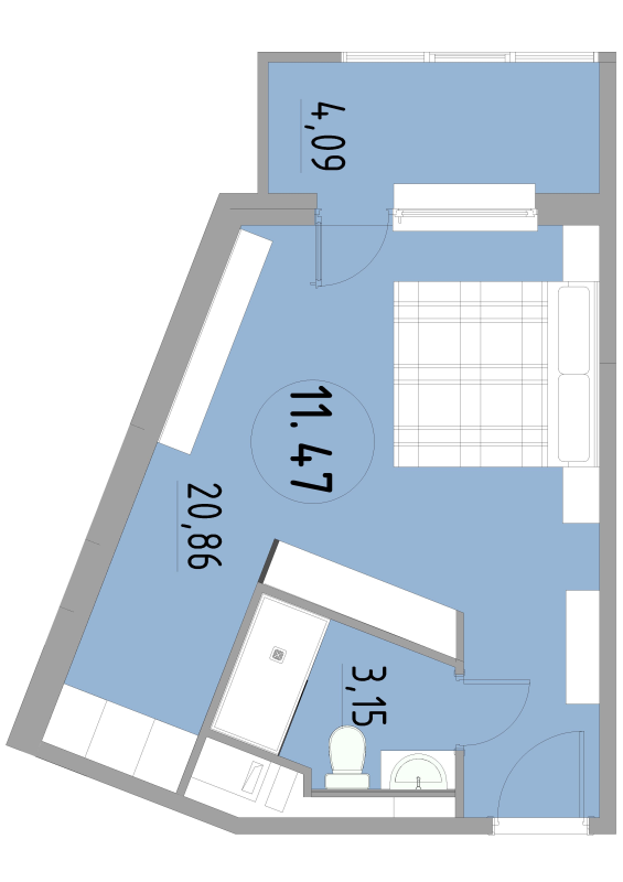 Студия 28,2 м²
